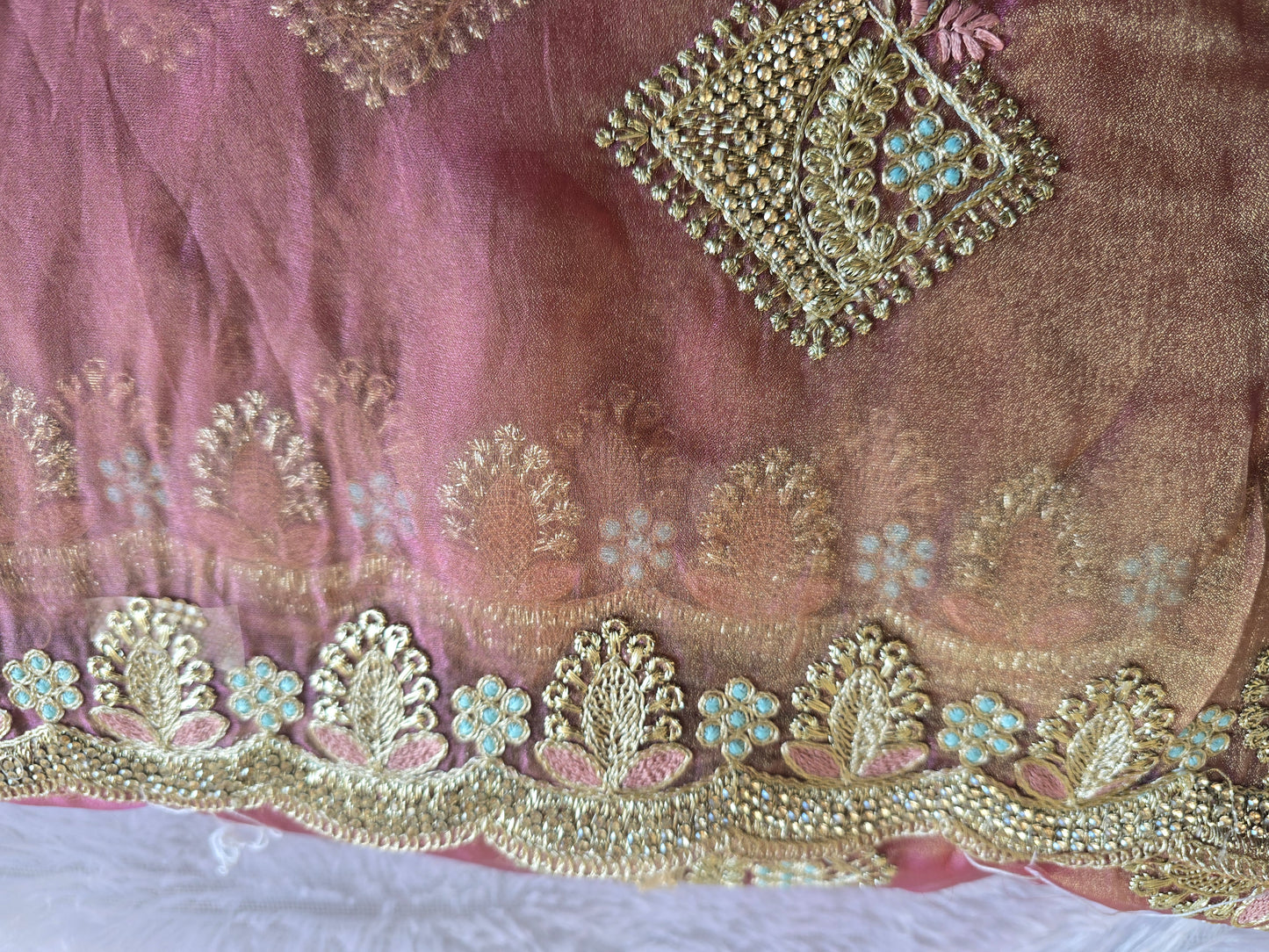 Pink Silk Embroidered Saree (Copy)