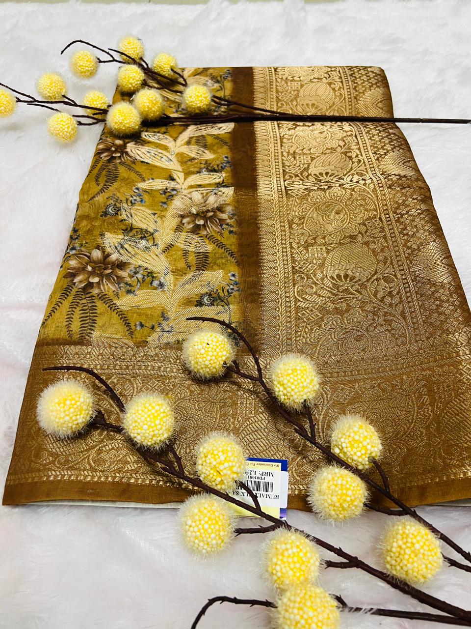 Multi Color Digital Printed Soft Silk Saree-6