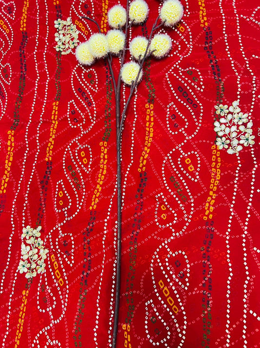 Designer Chunadi Bandhej Saree