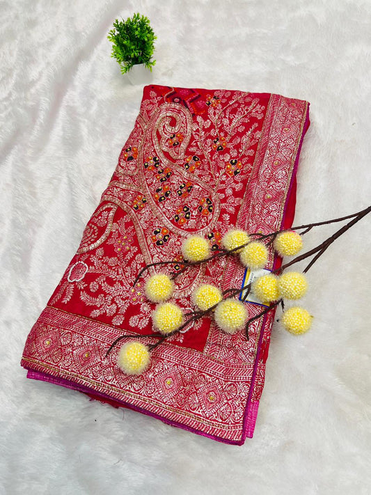 Banarasi Floral Zari Work Saree
