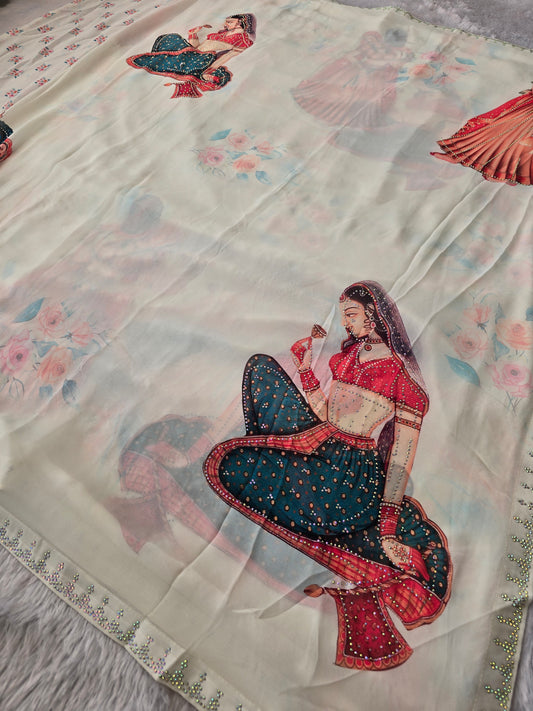 Ethnic Figure Print Party Wear Saree