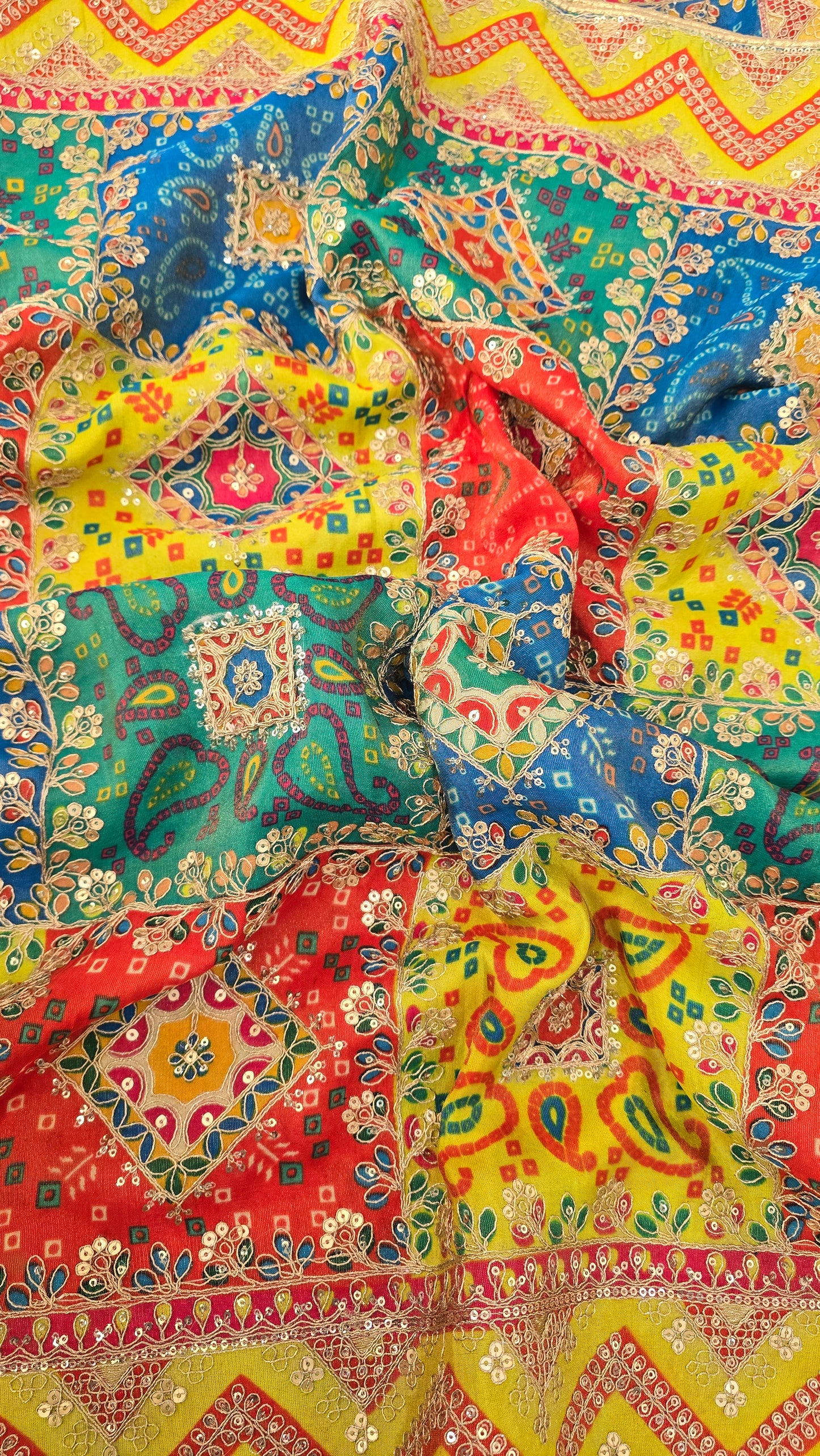 Multi-Color Patchwork Dupatta