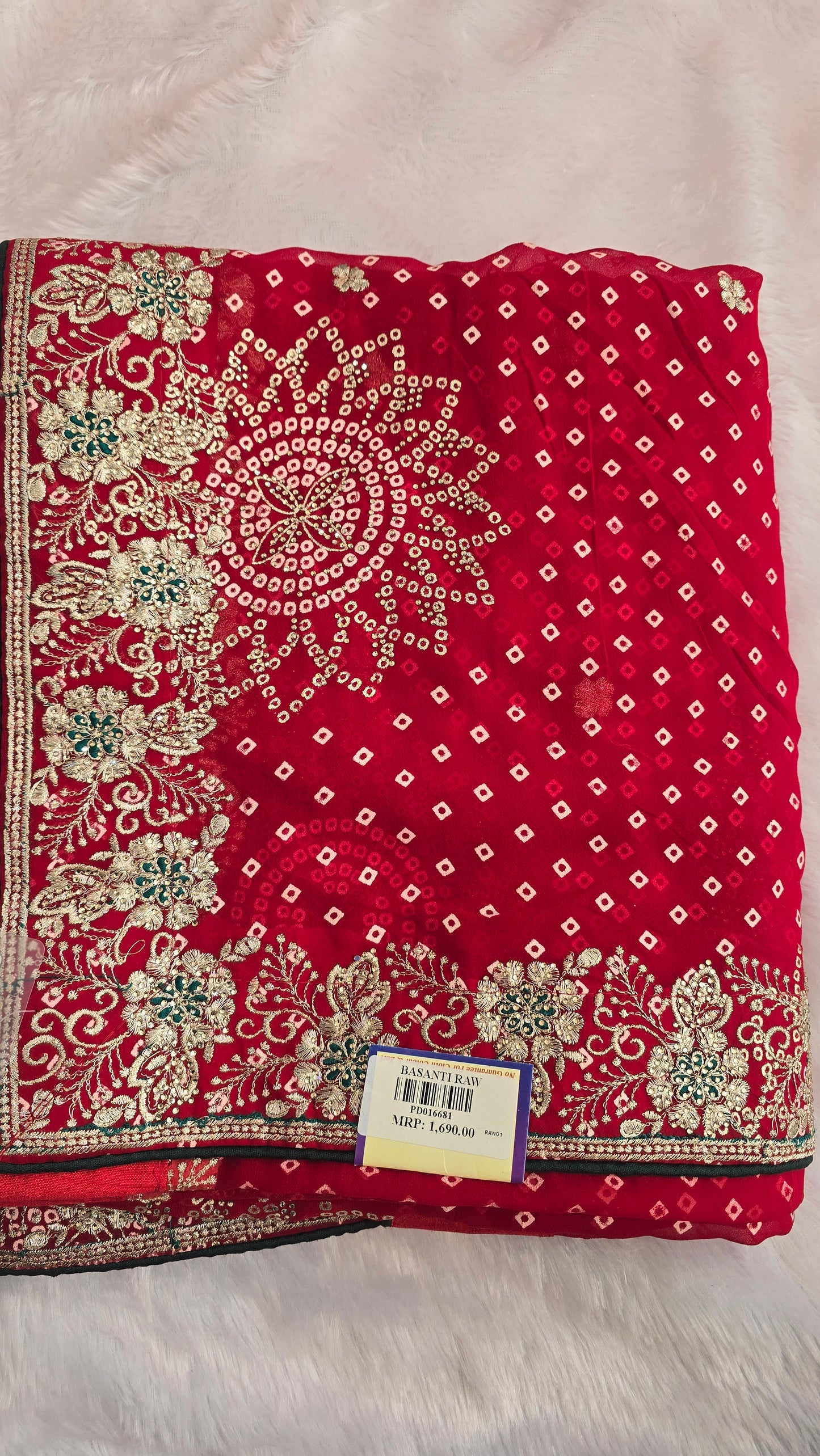 Traditional Bandhani Saree with Heavy Zari