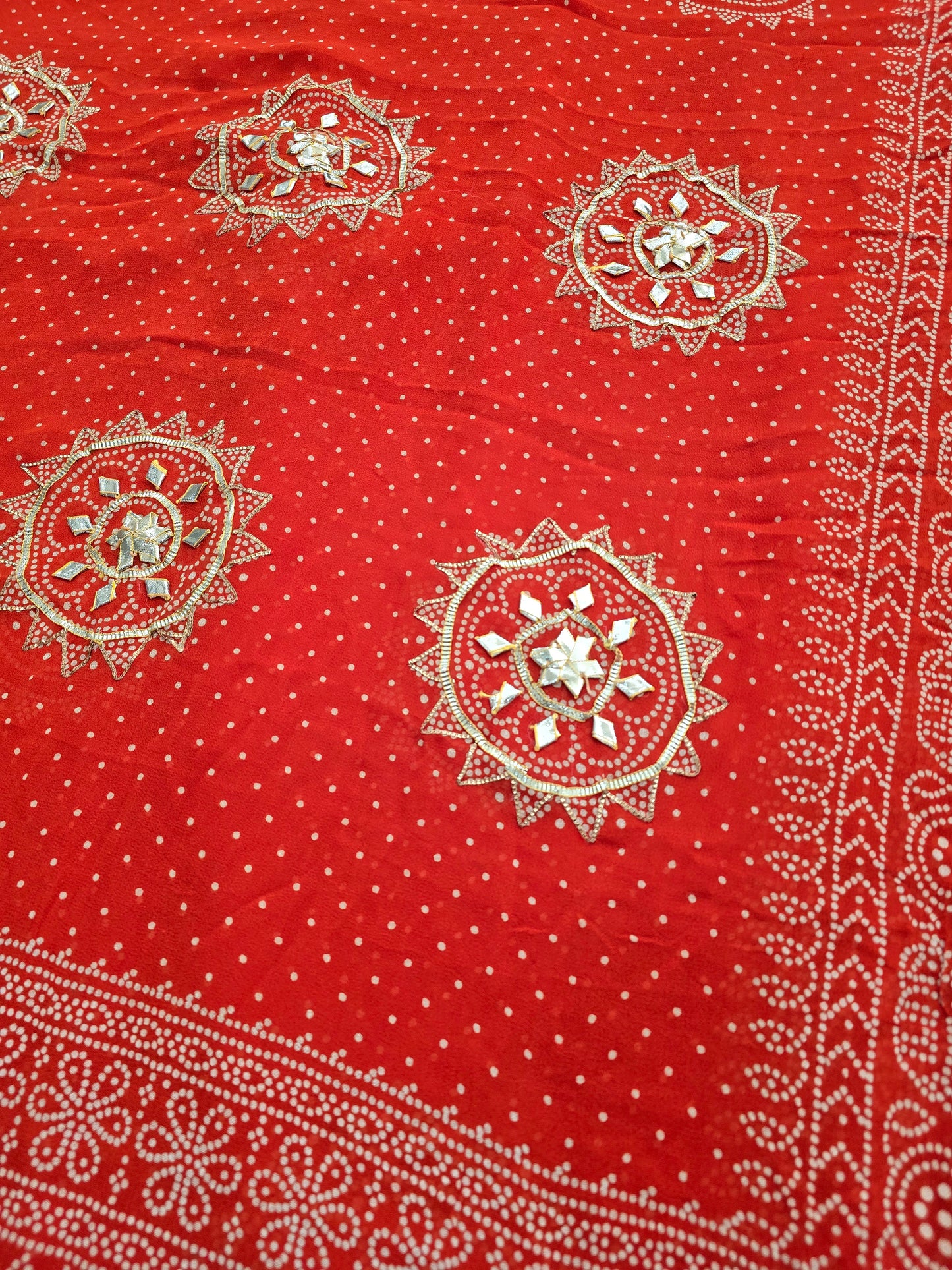 Kache Gotta bandhani saree