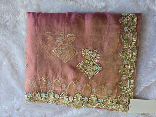Pink Silk Embroidered Saree (Copy)