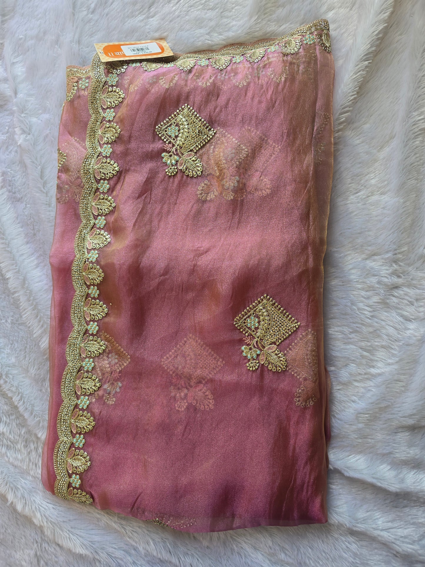 Pink Silk Embroidered Saree (Copy)