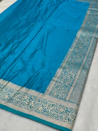 Turquoise Royal Banarasi Zari Saree