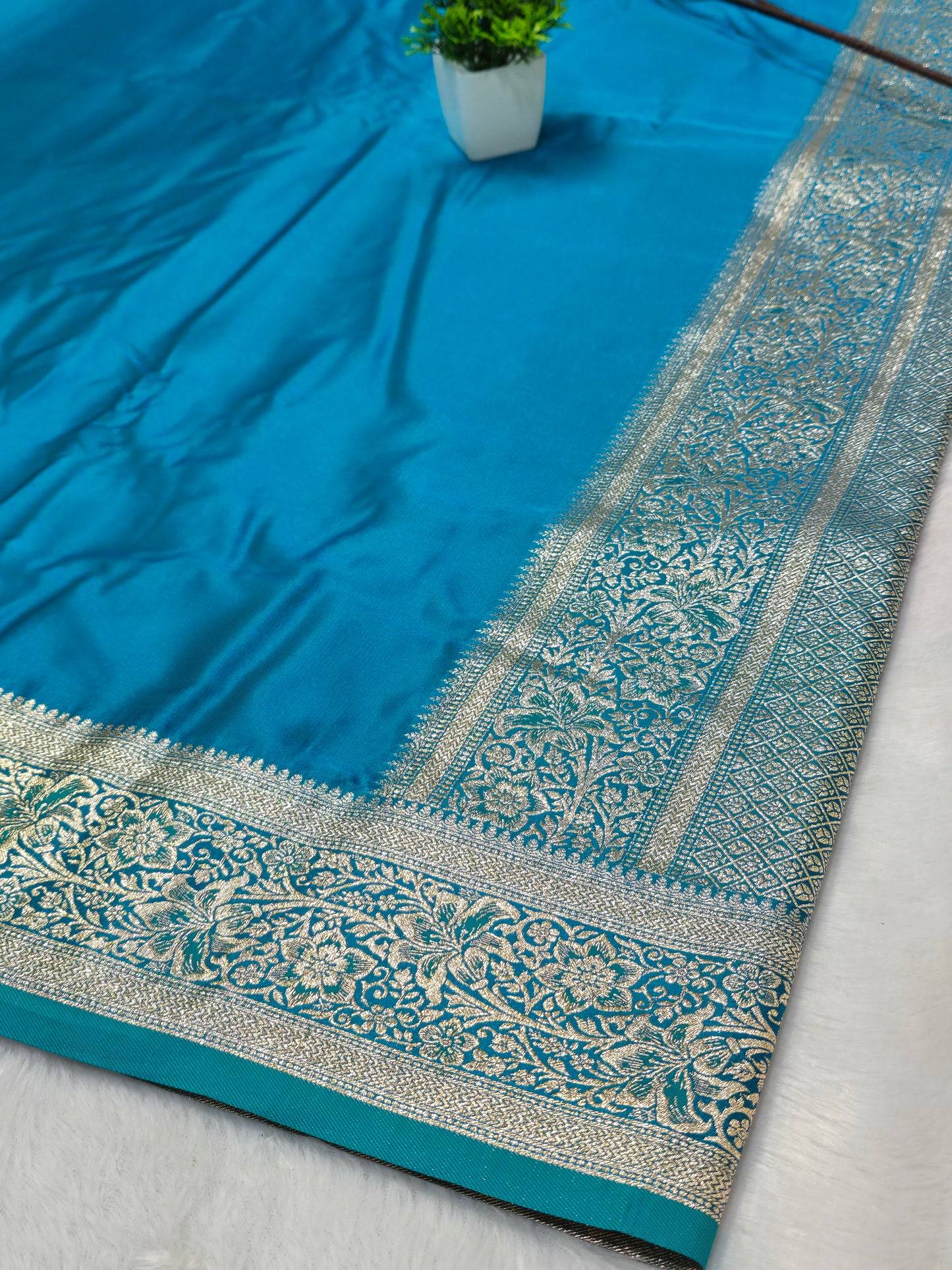 Turquoise Royal Banarasi Zari Saree