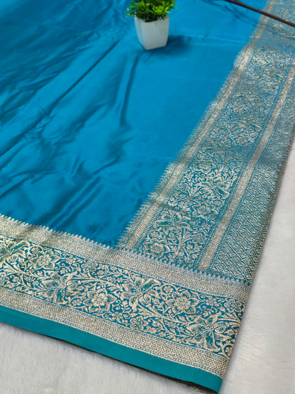 Turquoise Royal Banarasi Zari Saree