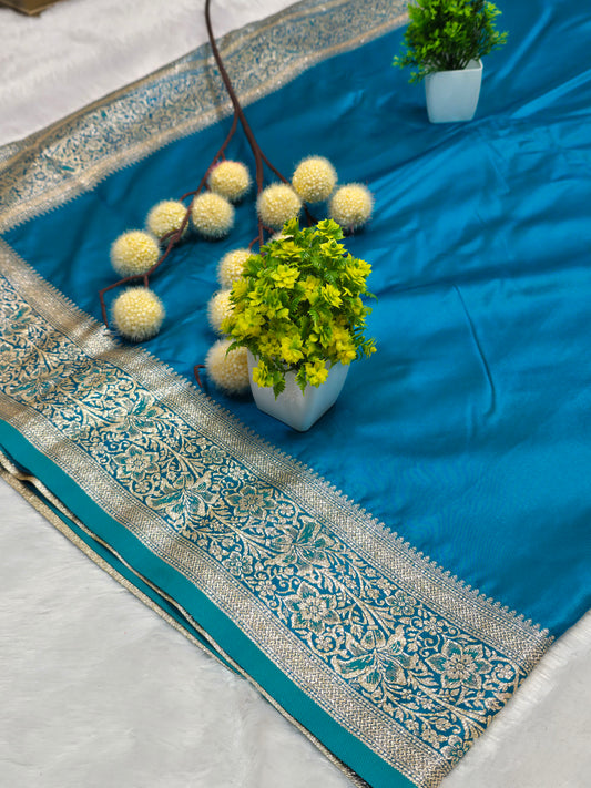 Turquoise Royal Banarasi Zari Saree