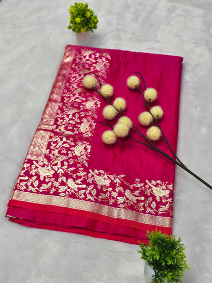 Pink Royal Banarasi Zari Saree