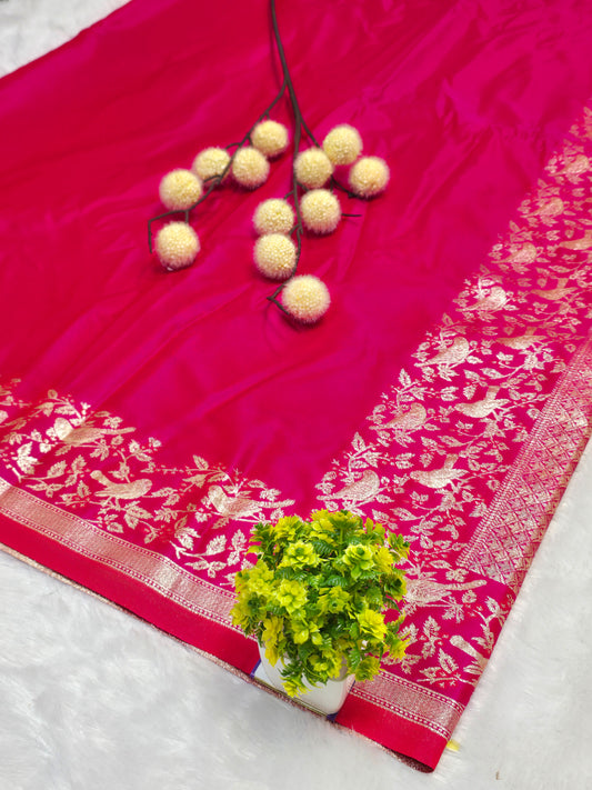 Pink Royal Banarasi Zari Saree