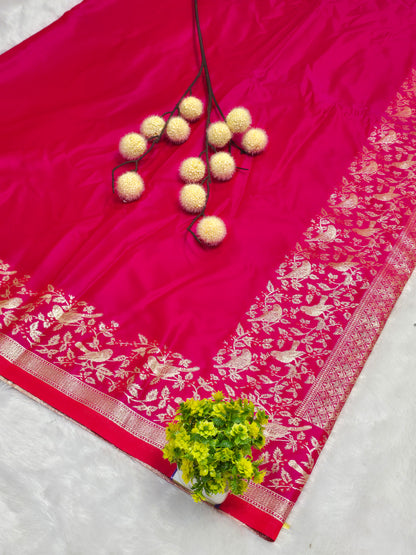 Pink Royal Banarasi Zari Saree