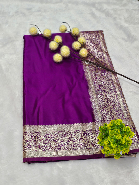 Purple Royal Banarasi Zari Saree