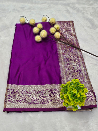 Purple Royal Banarasi Zari Saree