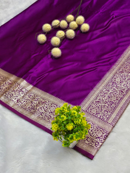 Purple Royal Banarasi Zari Saree