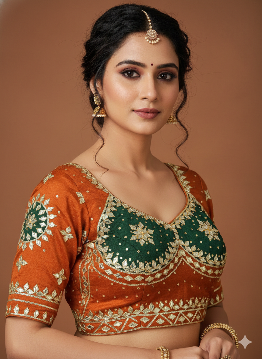 आंगी स्टाइल ब्लाउज़