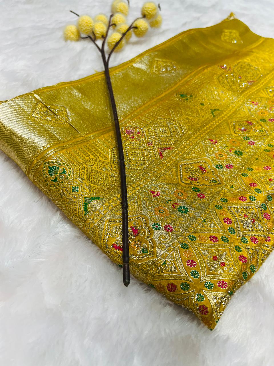 Pure Banarasi Katan Silk Saree with Meenakari Work