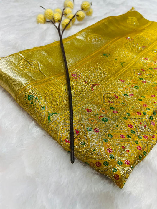 Pure Banarasi Katan Silk Saree with Meenakari Work