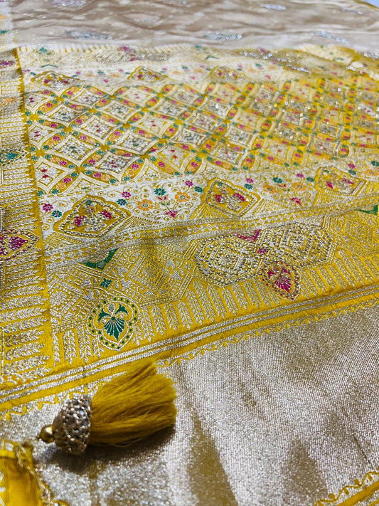 Pure Banarasi Katan Silk Saree with Meenakari Work