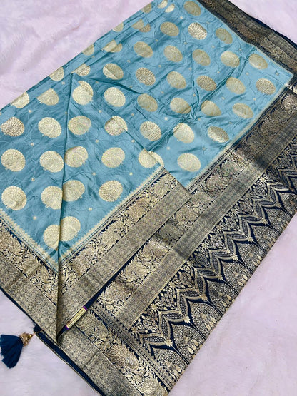 Banarasi Katan Silk Saree with Zari Meenakari Weaving