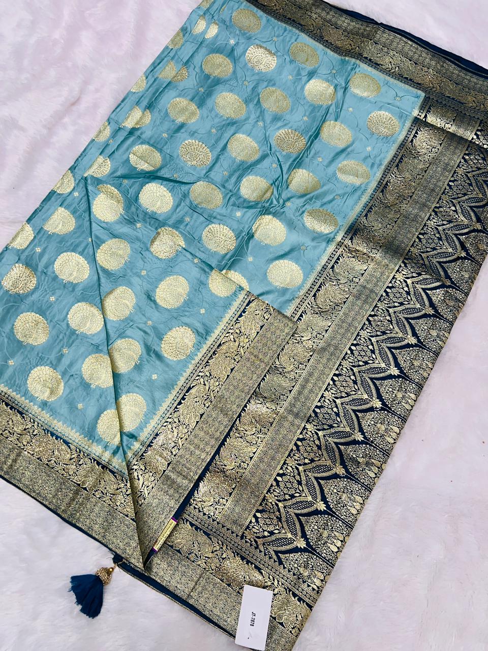 Banarasi Katan Silk Saree with Zari Meenakari Weaving