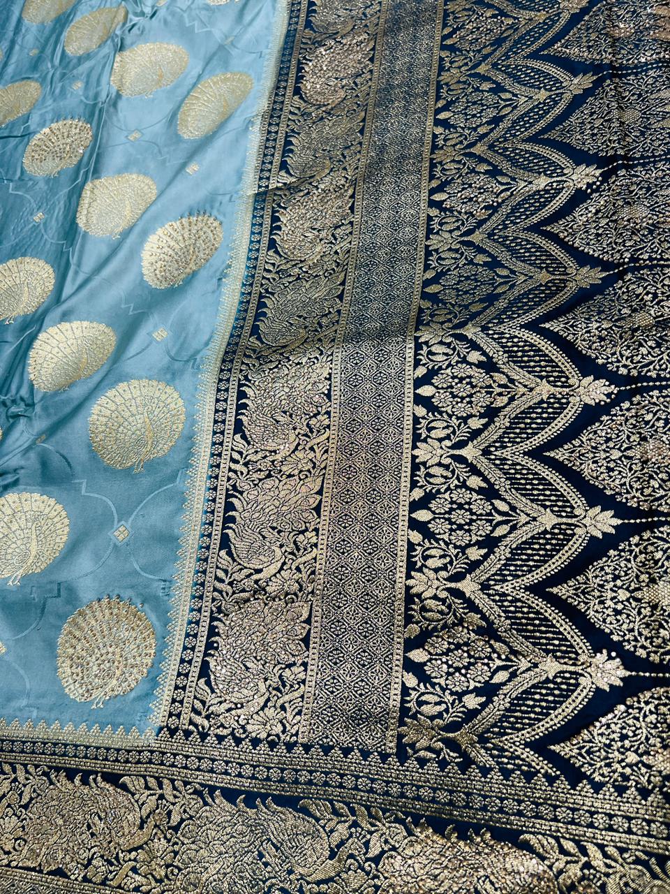 Banarasi Katan Silk Saree with Zari Meenakari Weaving