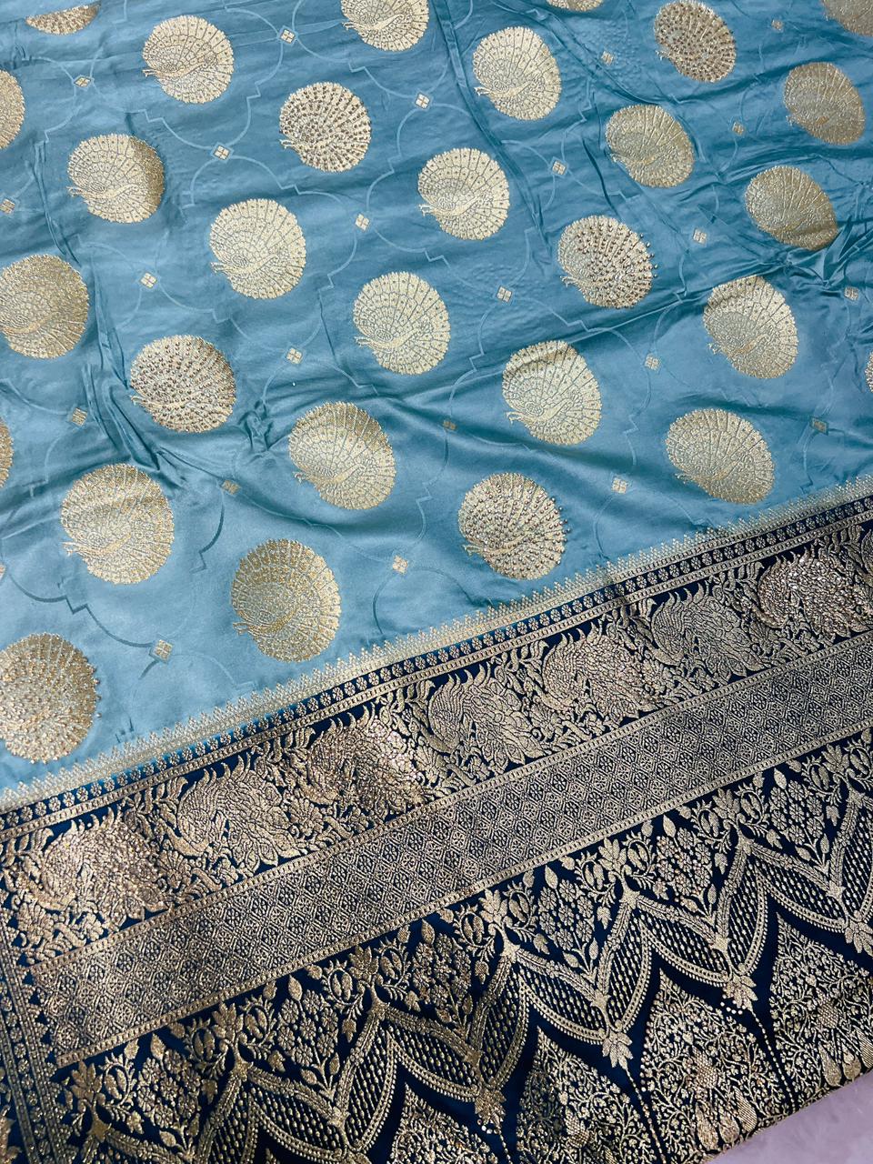 Banarasi Katan Silk Saree with Zari Meenakari Weaving