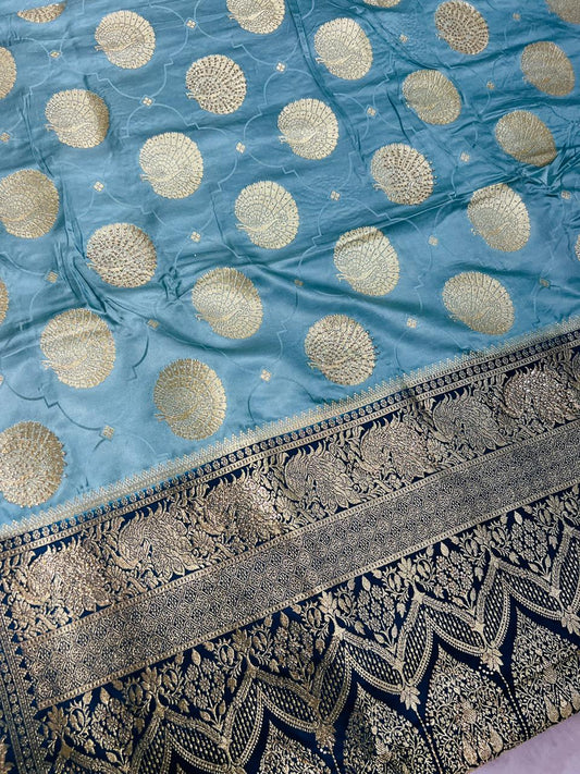 Banarasi Katan Silk Saree with Zari Meenakari Weaving