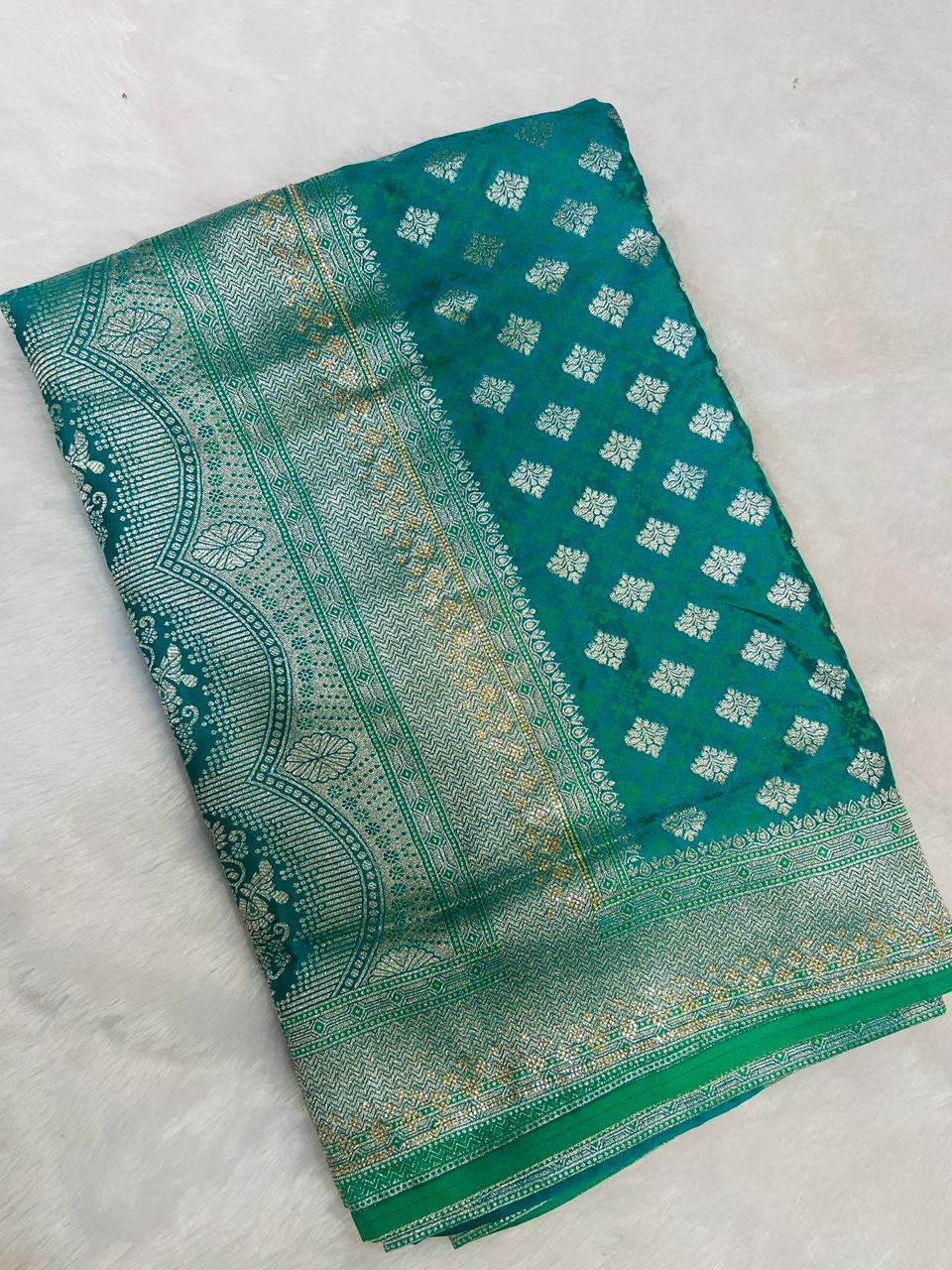 Banarasi Silk Saree with Zari Buta & Traditional Border