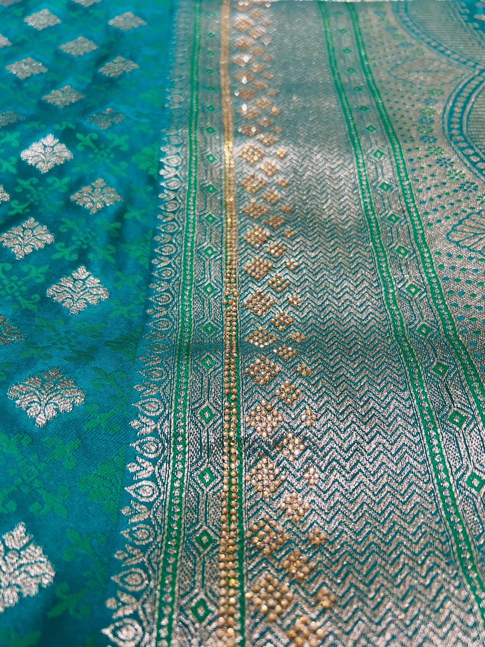 Banarasi Silk Saree with Zari Buta & Traditional Border