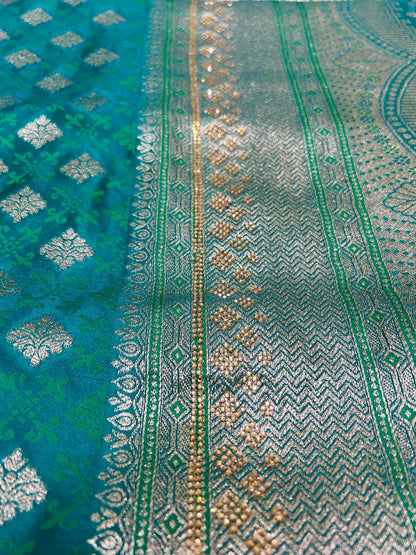 Banarasi Silk Saree with Zari Buta & Traditional Border