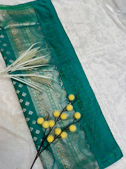 Banarasi Silk Saree with Zari Buta & Traditional Border