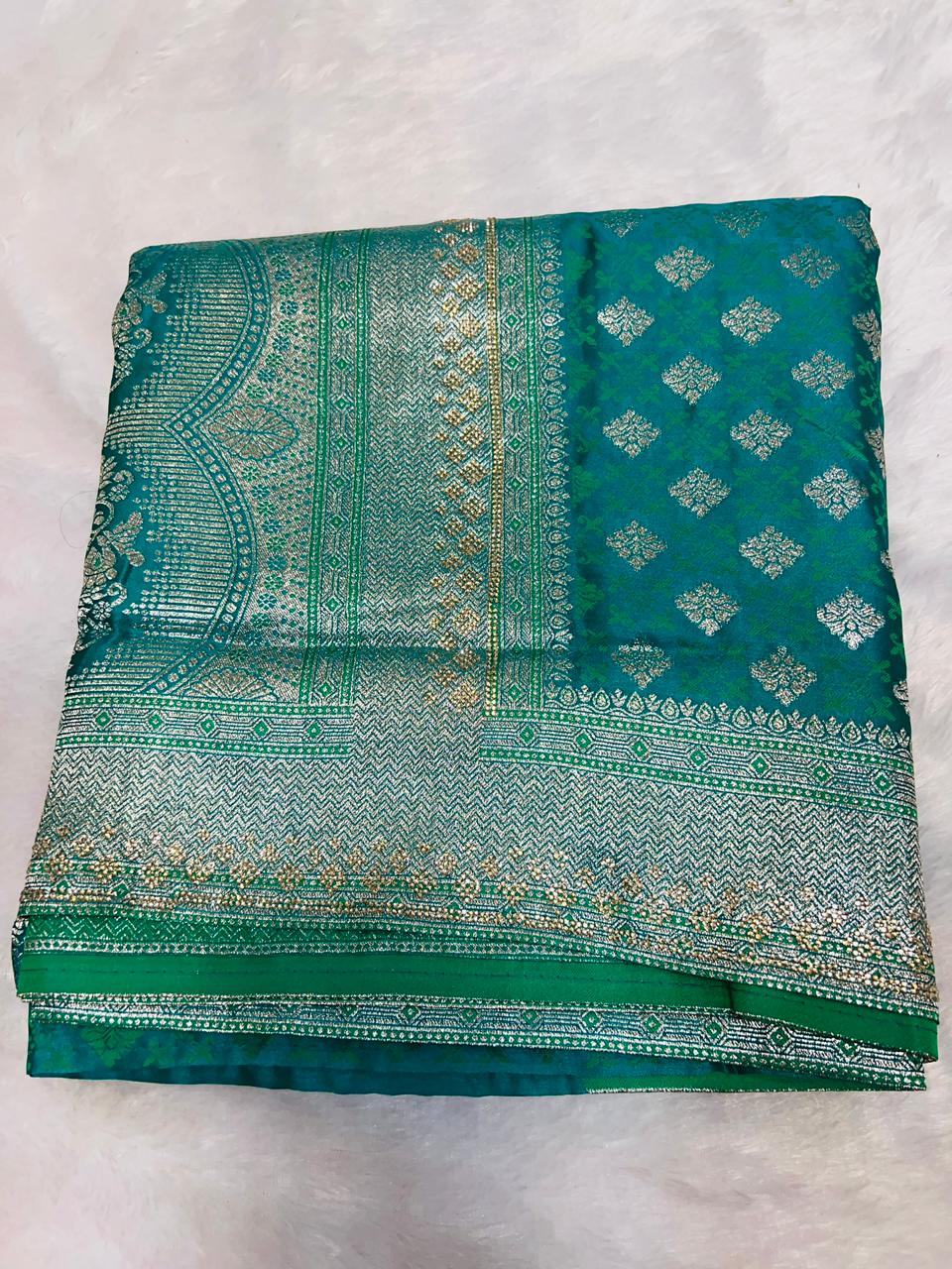 Banarasi Silk Saree with Zari Buta & Traditional Border