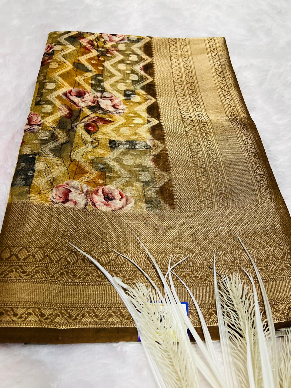 Multi Color Digital Printed Soft Silk Saree-1