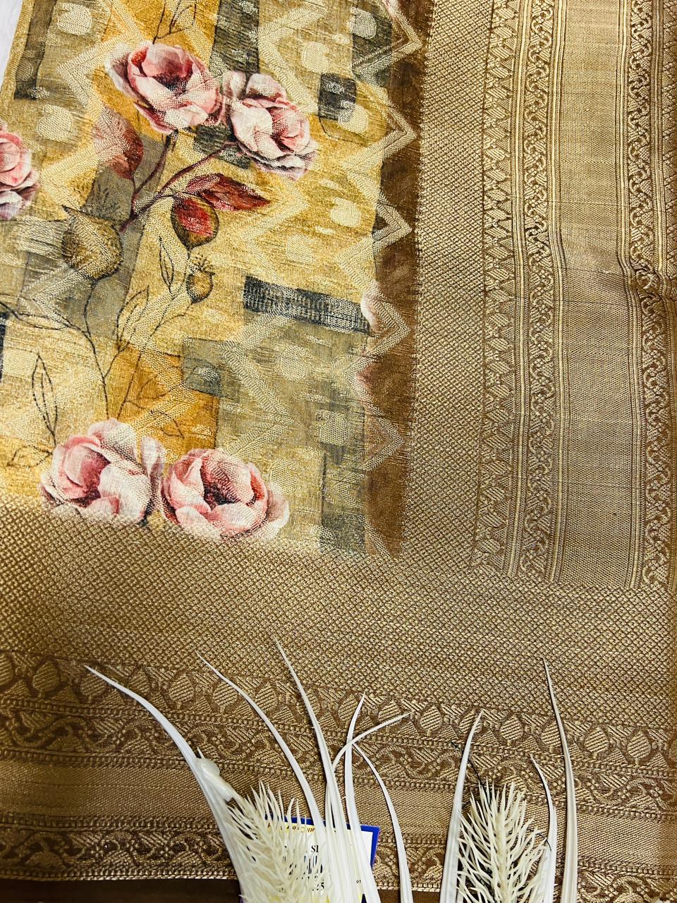 Multi Color Digital Printed Soft Silk Saree-1