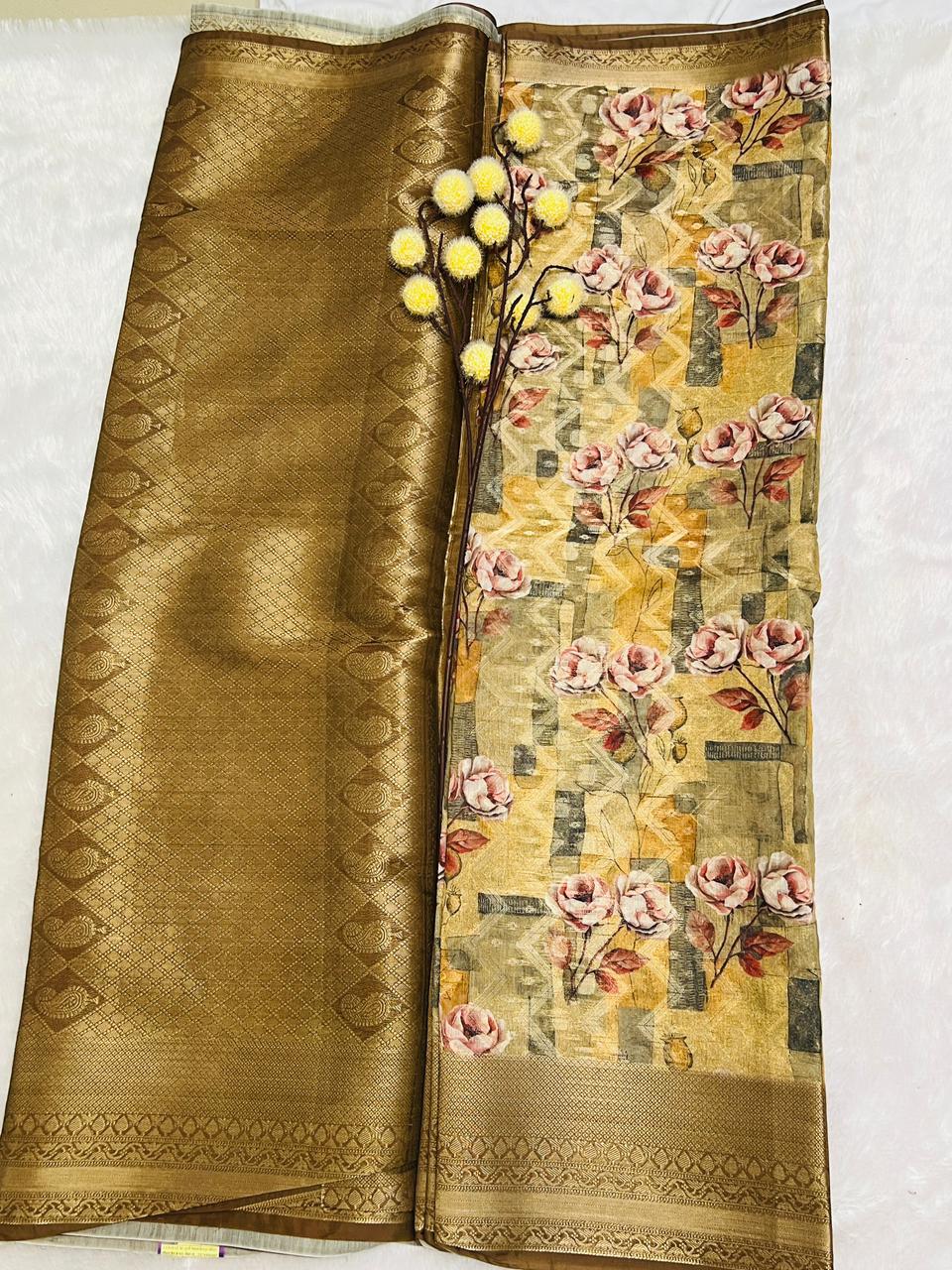 Multi Color Digital Printed Soft Silk Saree-1