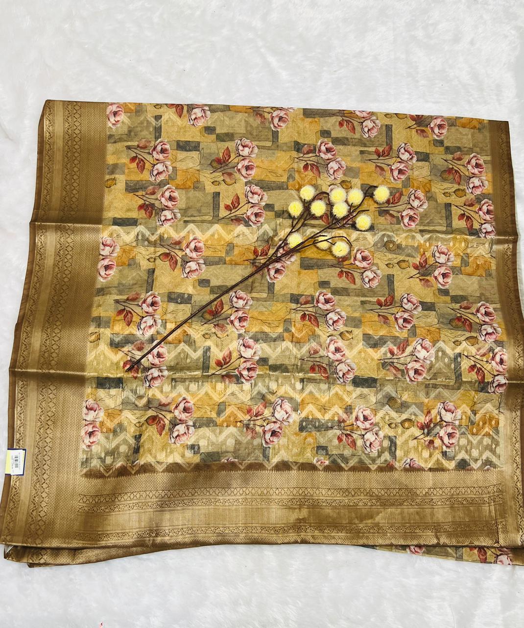 Multi Color Digital Printed Soft Silk Saree-1