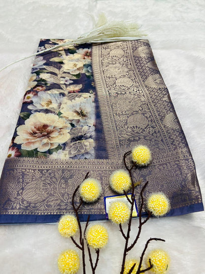 Multi Color Digital Printed Soft Silk Saree-2