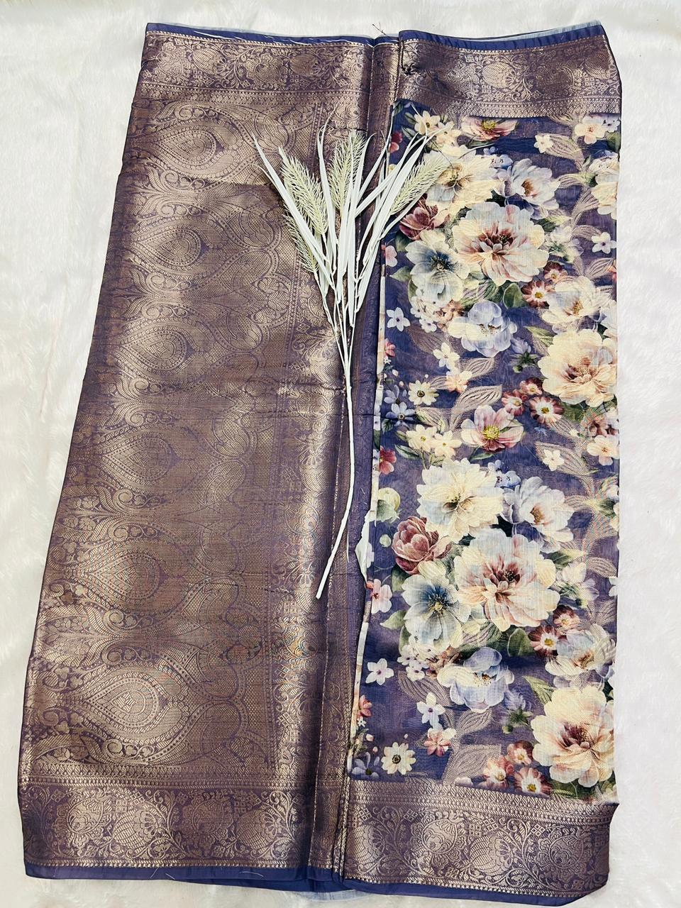 Multi Color Digital Printed Soft Silk Saree-2