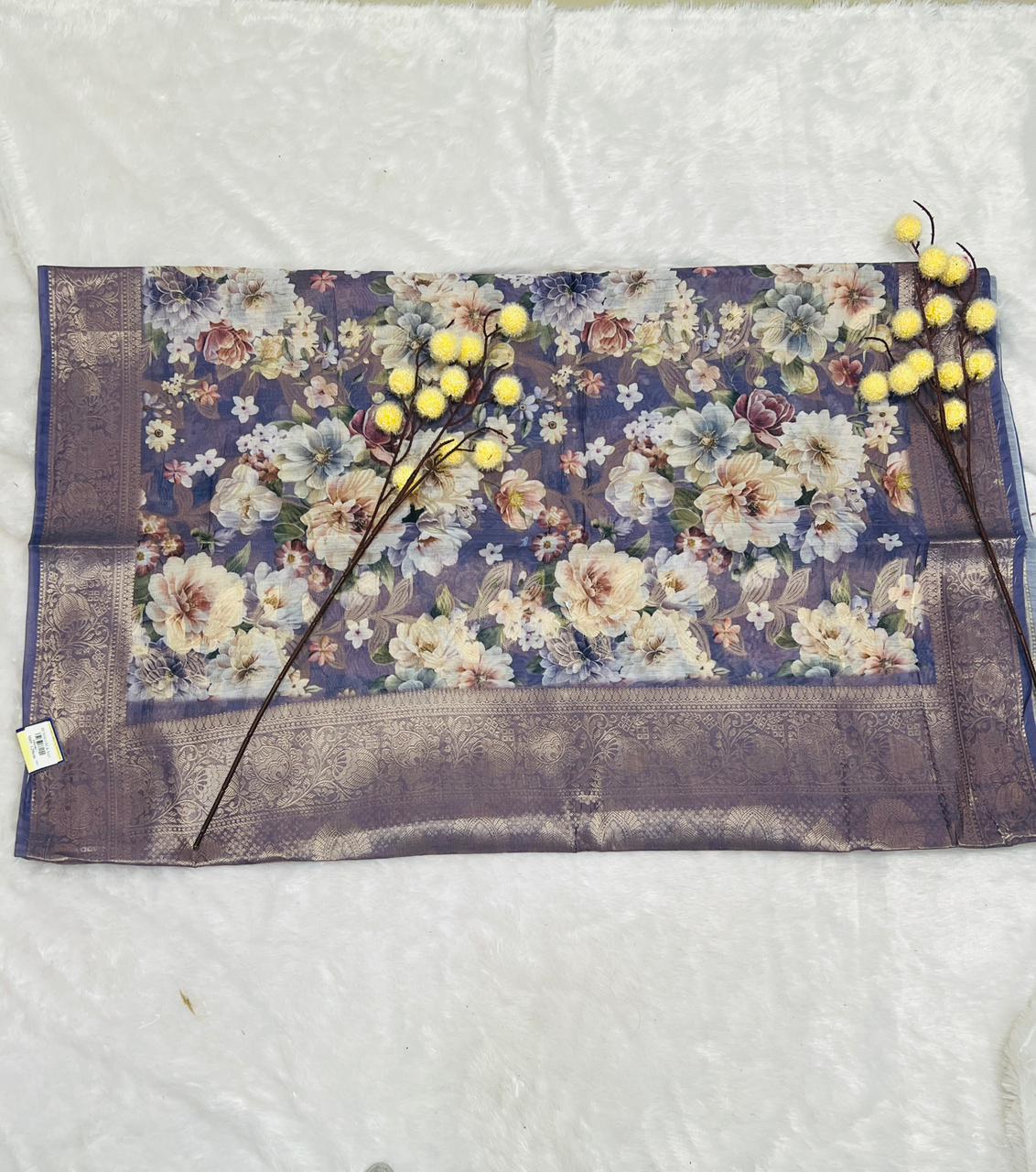 Multi Color Digital Printed Soft Silk Saree-2