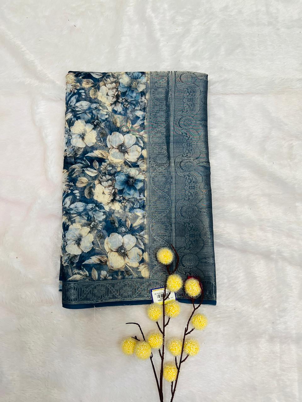 Multi Color Digital Printed Soft Silk Saree-3