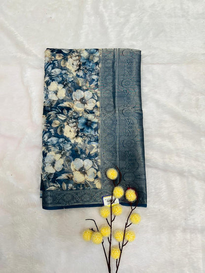 Multi Color Digital Printed Soft Silk Saree-3