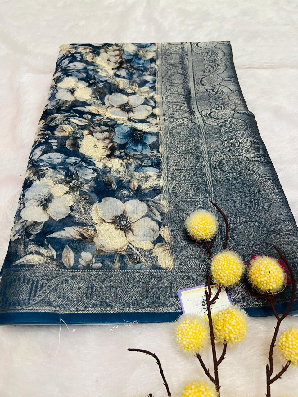 Multi Color Digital Printed Soft Silk Saree-3