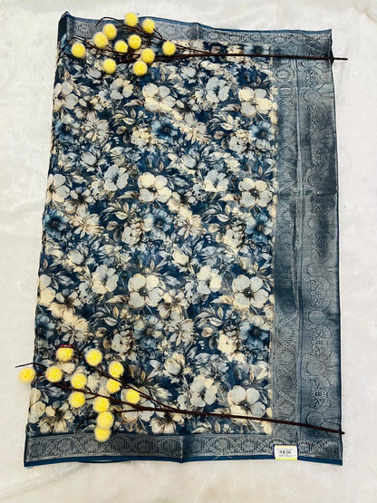 Multi Color Digital Printed Soft Silk Saree-3