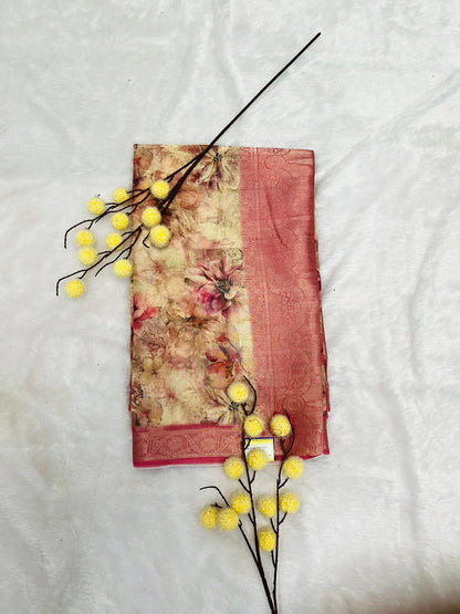 Multi Color Digital Printed Soft Silk Saree-5