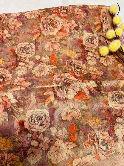 Multi Color Digital Printed Soft Silk Saree-7