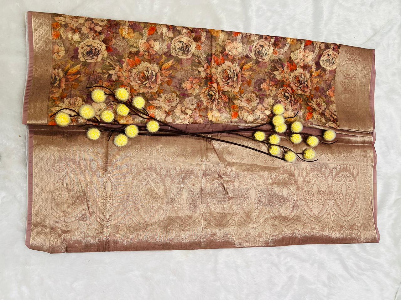 Multi Color Digital Printed Soft Silk Saree-7