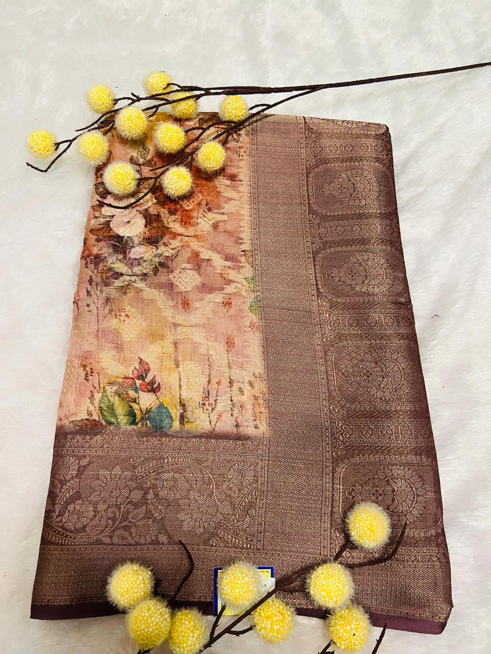 Multi Color Digital Printed Soft Silk Saree-8