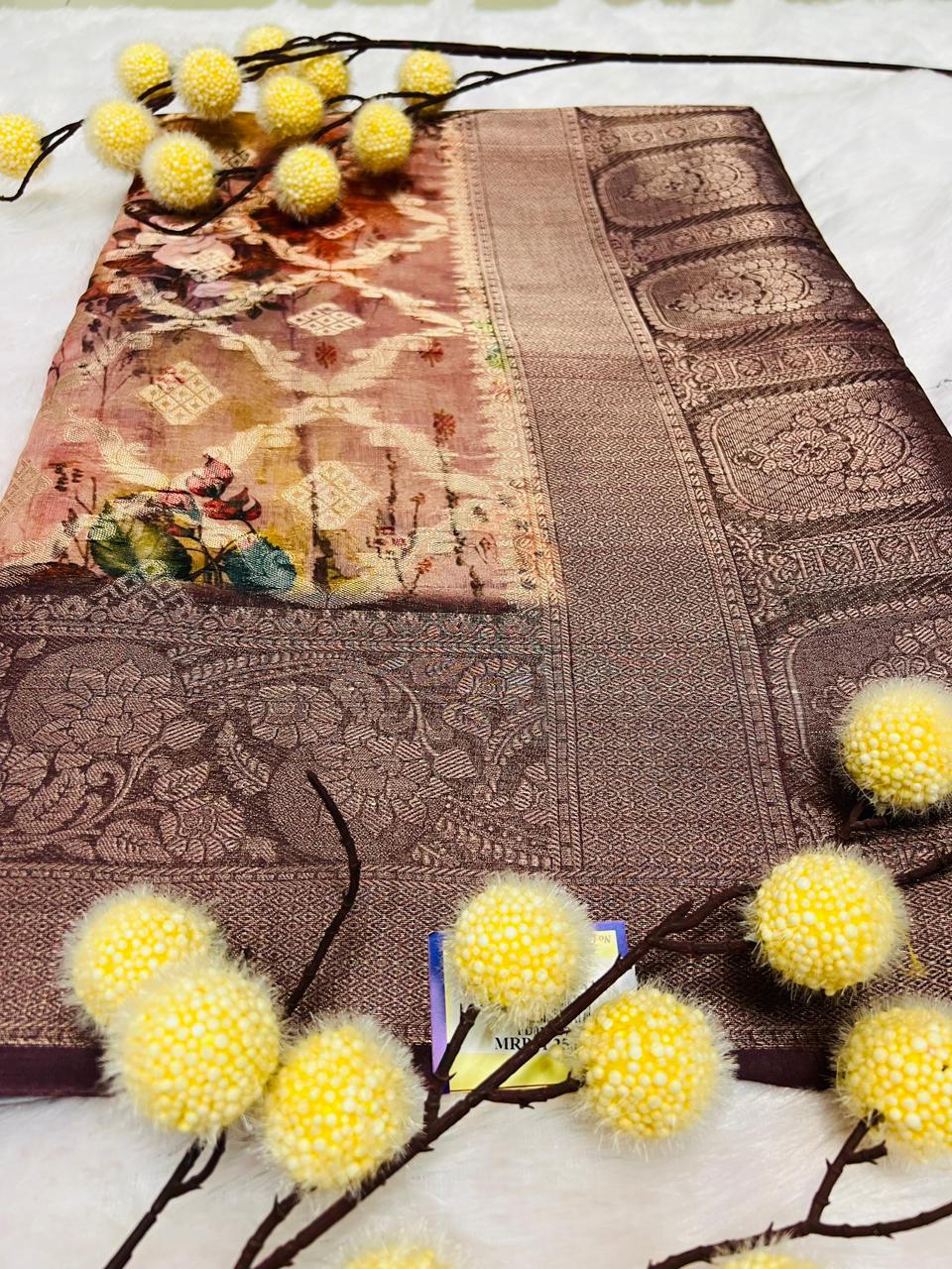 Multi Color Digital Printed Soft Silk Saree-8